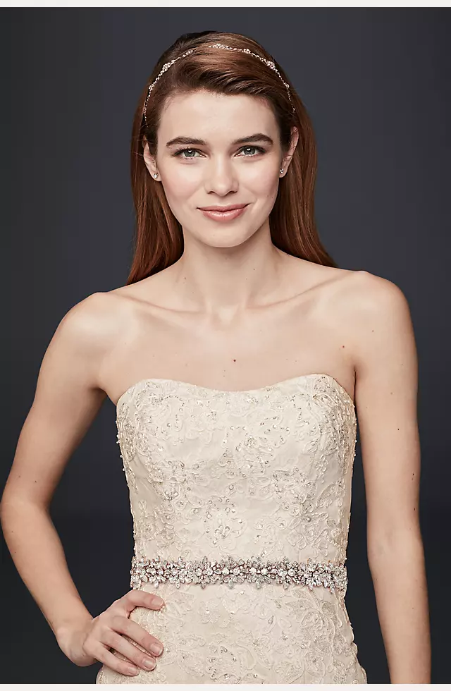 Jewel Lace A-Line Wedding Dress with Beading Image 3