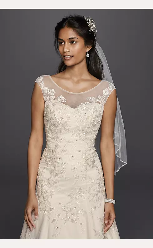 As-Is Tulle Aline Wedding Dress with Lace Applique Image 3