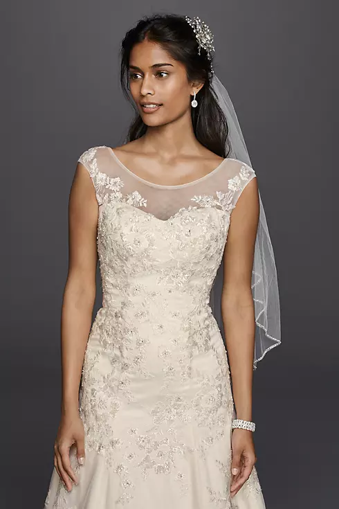 Jewel Tulle Aline Wedding Dress with Lace Applique Image 3