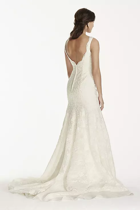 As-Is Jewel Lace Scalloped Petite Wedding Dress Image 2
