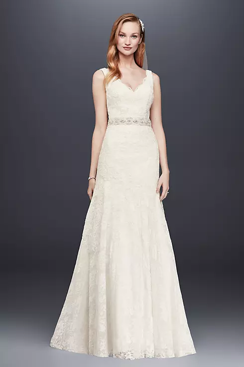 As-Is Lace Scalloped Neck Mermaid Wedding Dress Image 1