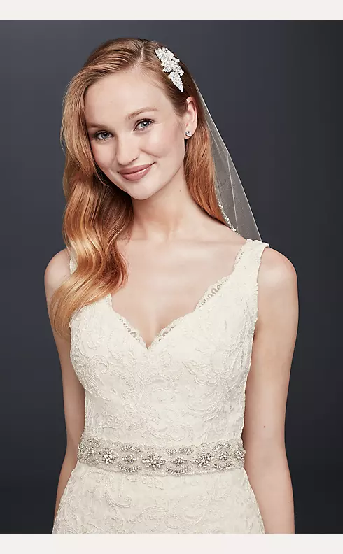 As-Is Lace Scalloped Neck Mermaid Wedding Dress Image 3