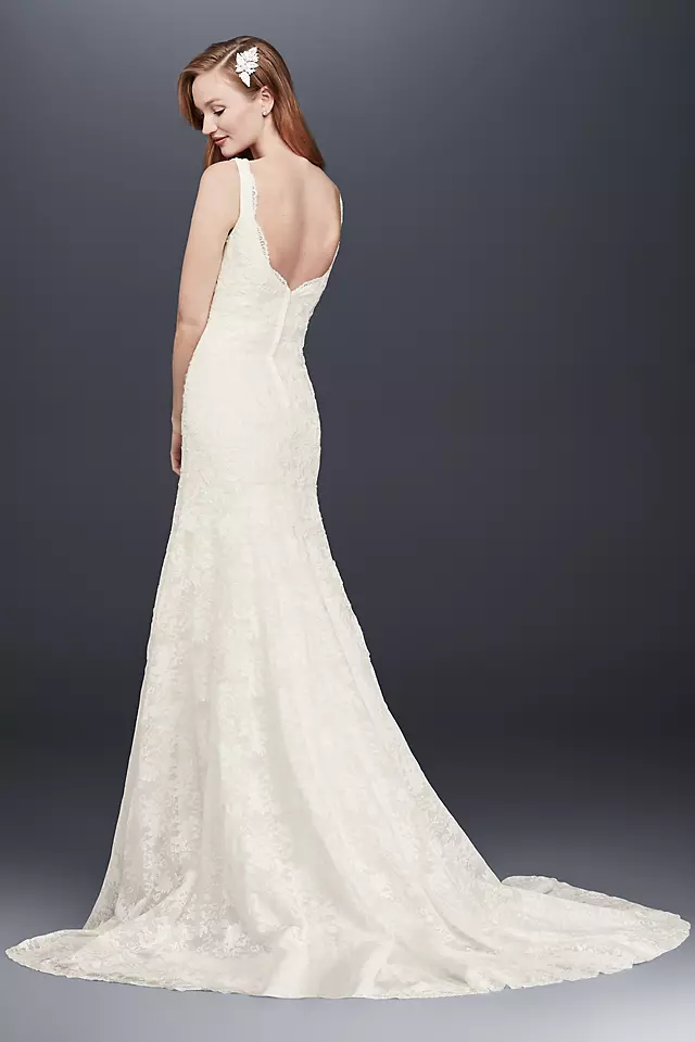 As-Is Lace Wedding Dress with Scalloped V-Neck Image 2