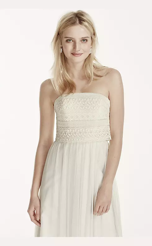 Strapless Tulle Sheath Dress with Lace Bodice Image 3