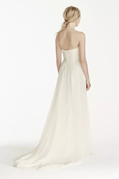 Strapless Tulle Sheath Dress with Lace Bodice Image 2