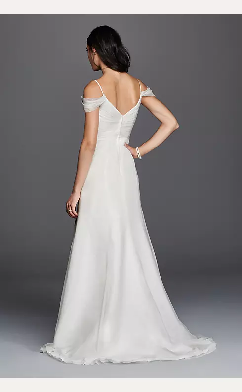 As-Is Tulle A-line Wedding Dress with Swag Sleeves Image 2