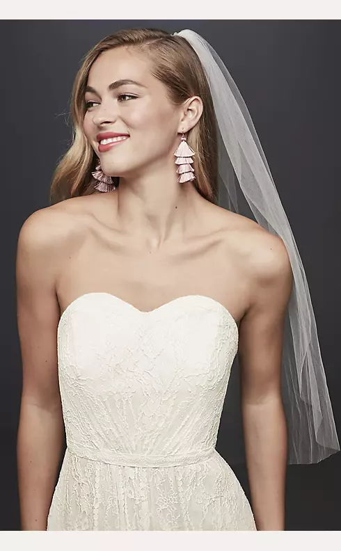 Galina Strapless Linear Lace Sheath Wedding Dress Image 3