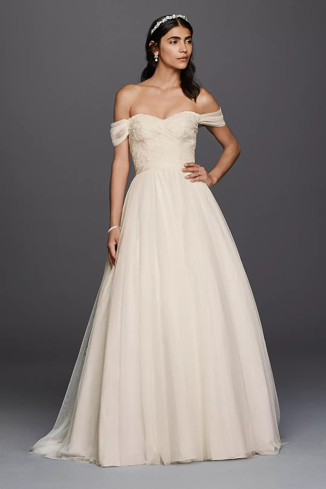Tulle Beaded Lace Sweetheart Wedding Dress