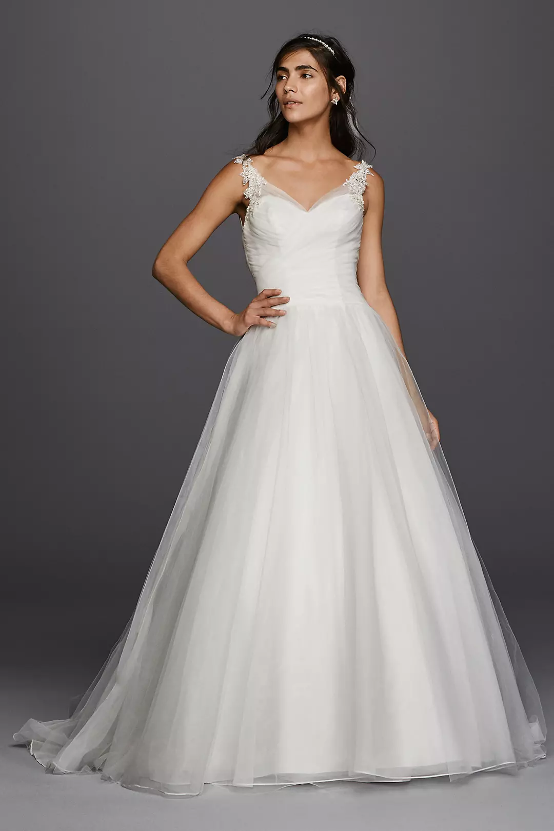 As-Is Tulle Wedding Dress with Illusion Straps Image