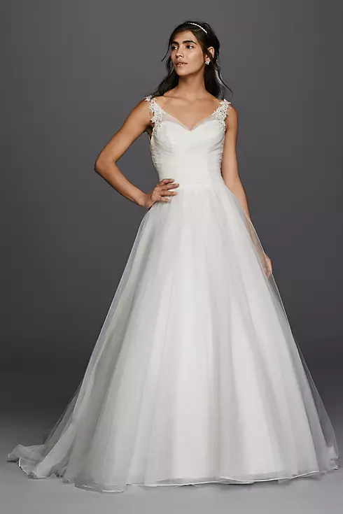 As-Is Tulle Wedding Dress with Illusion Straps Image 1
