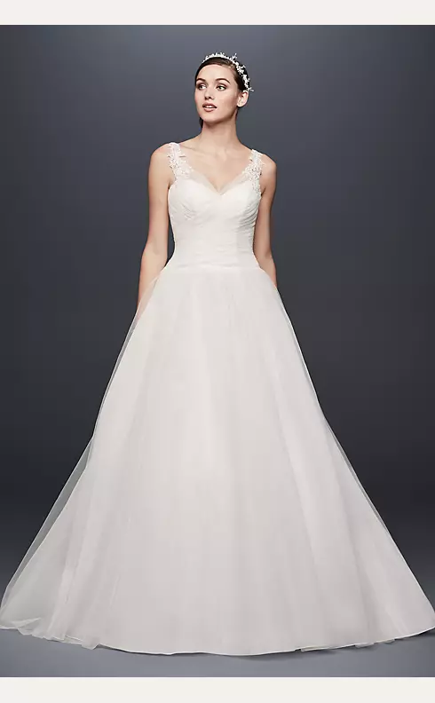 Tulle Ball Gown Wedding Dress with Illusion Straps Image 1