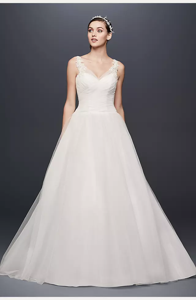 Tulle Ball Gown Wedding Dress with Illusion Straps Image