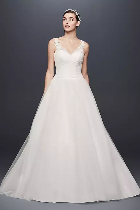 Tulle Ball Gown Wedding Dress with Illusion Straps Image 1