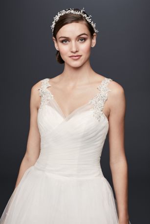 Tulle Ball Gown Wedding Dress with Illusion Straps | David's Bridal