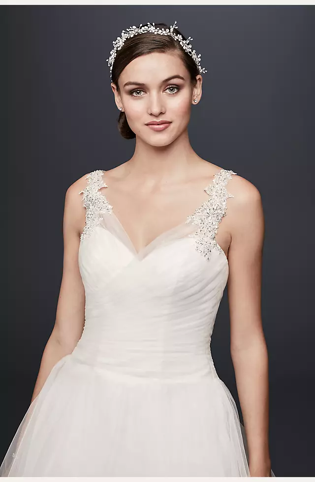 Tulle Ball Gown Wedding Dress with Illusion Straps Image 3