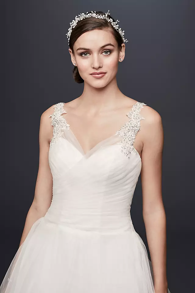 Tulle Ball Gown Wedding Dress with Illusion Straps Image 3