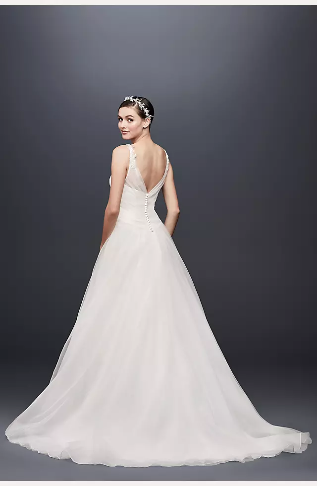 Tulle Ball Gown Wedding Dress with Illusion Straps Image 2