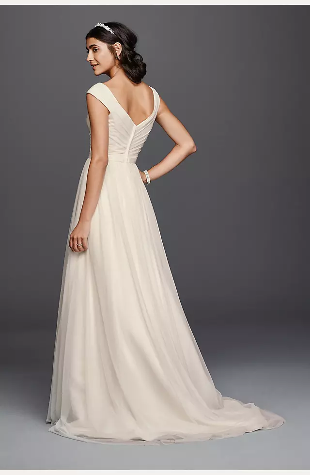 As-Is Tulle A-line Wedding Dress with Beaded Sash  Image 2