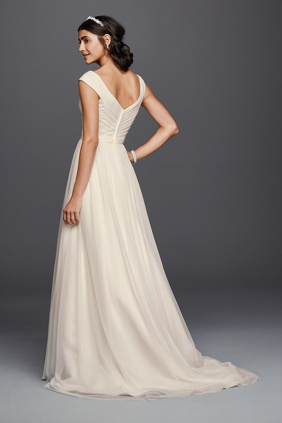 Tulle A-line Wedding Dress with Beaded Sash  Image 2