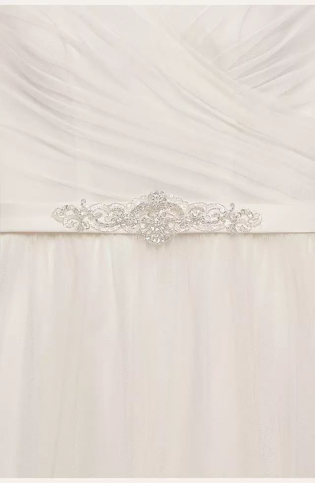 As-Is Tulle A-line Wedding Dress with Beaded Sash  Image 4