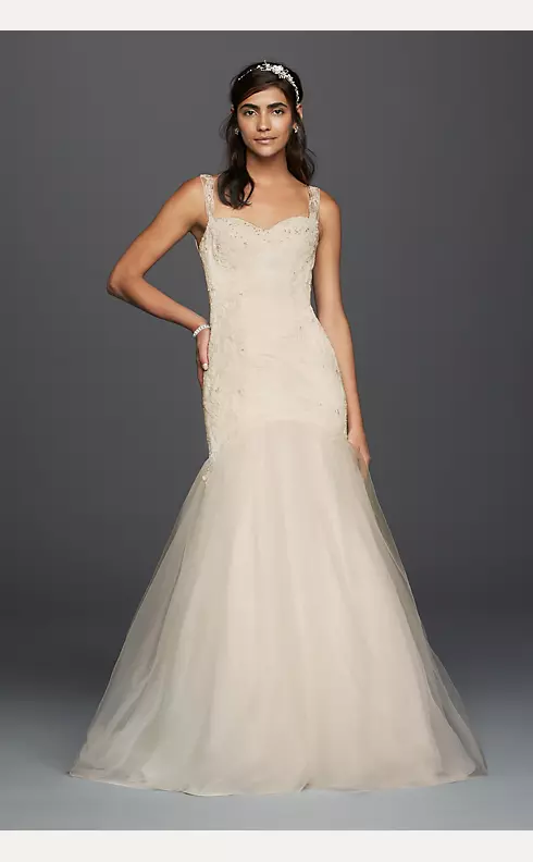 As-Is Tulle Trumpet Illusion Back Wedding Dress Image 1