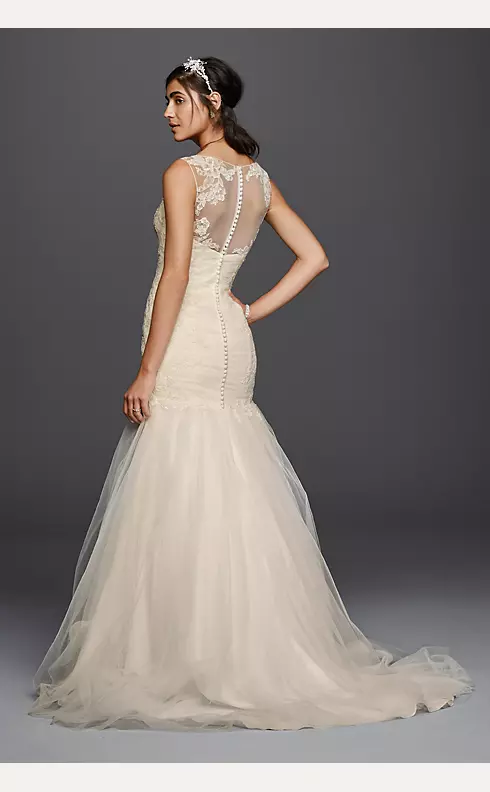 As-Is Tulle Trumpet Illusion Back Wedding Dress Image 2