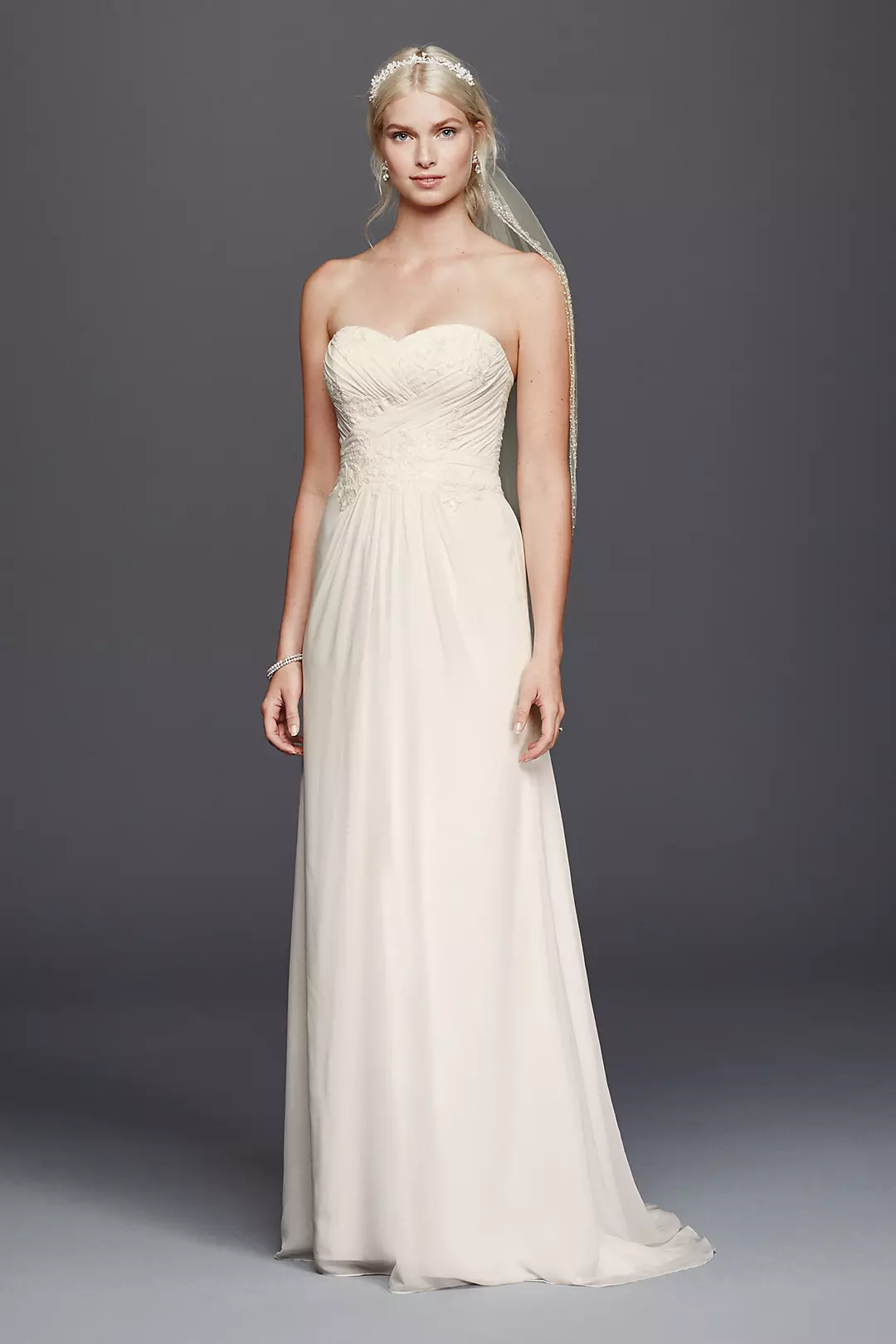 As-Is Chiffon Lace Sweetheart Wedding Dress  Image