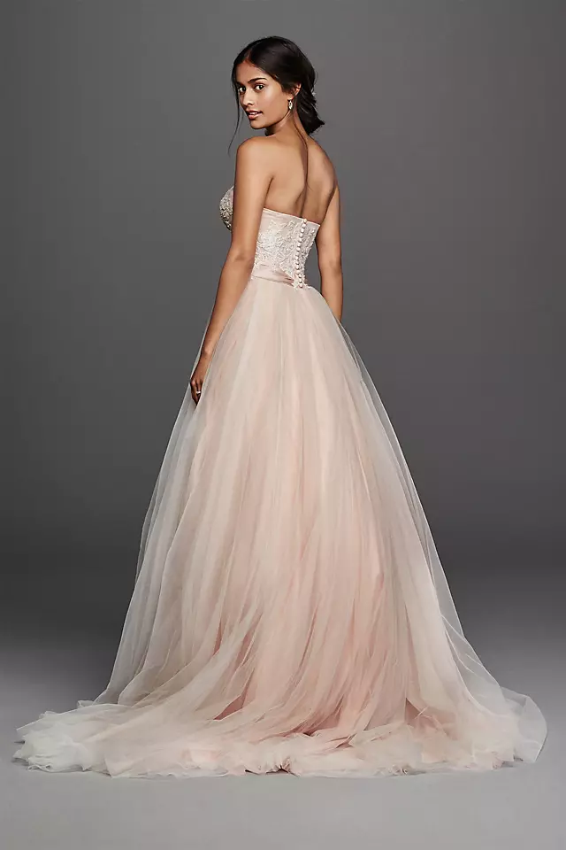 Jewel Strapless Tulle Beaded Lace Wedding Dress Image 2