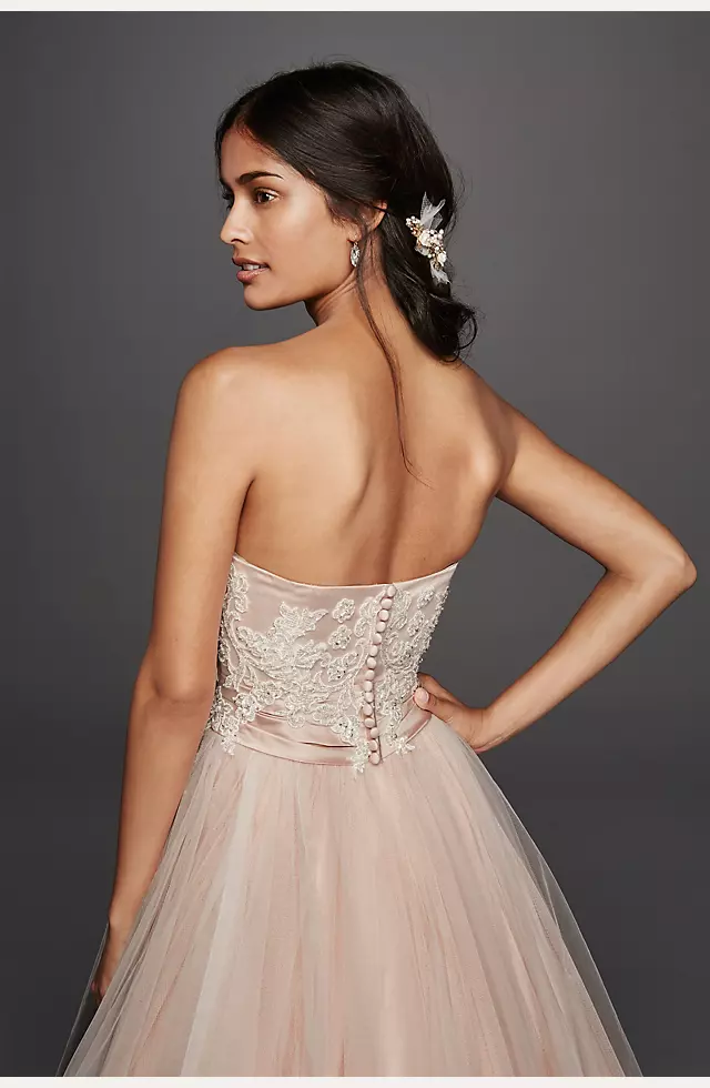 Jewel Strapless Tulle Beaded Lace Wedding Dress Image 3