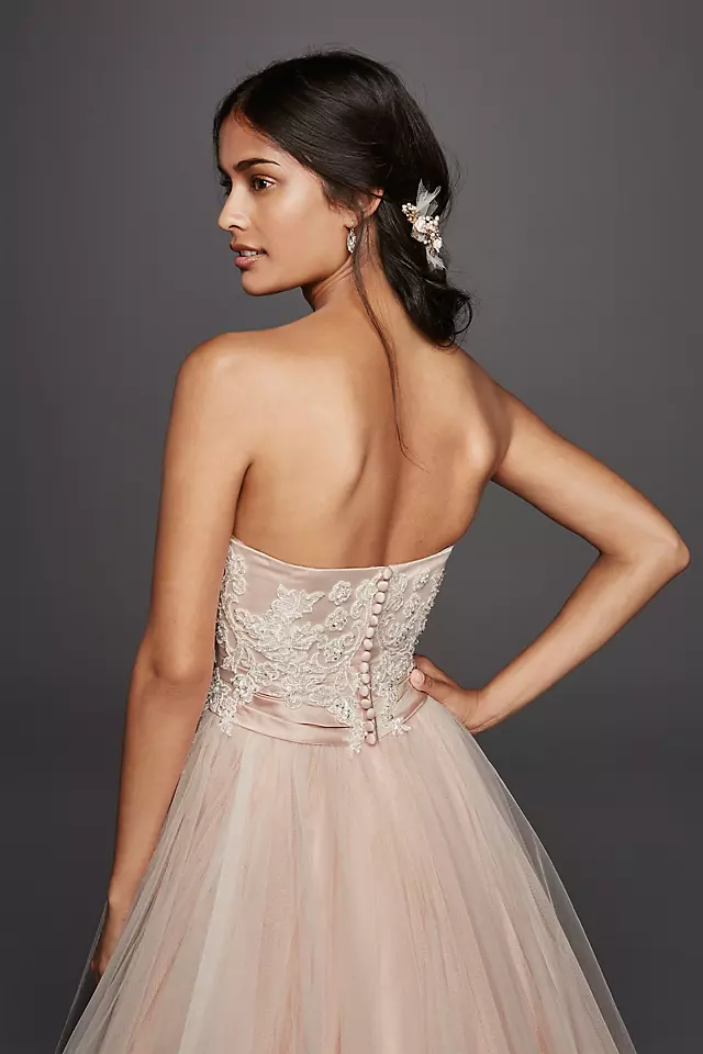 Jewel Strapless Tulle Beaded Lace Wedding Dress Image 3
