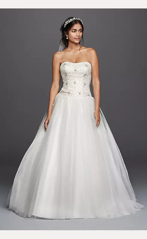 As-Is Jewel Beaded Tulle Ball Gown Wedding Dress Image 1