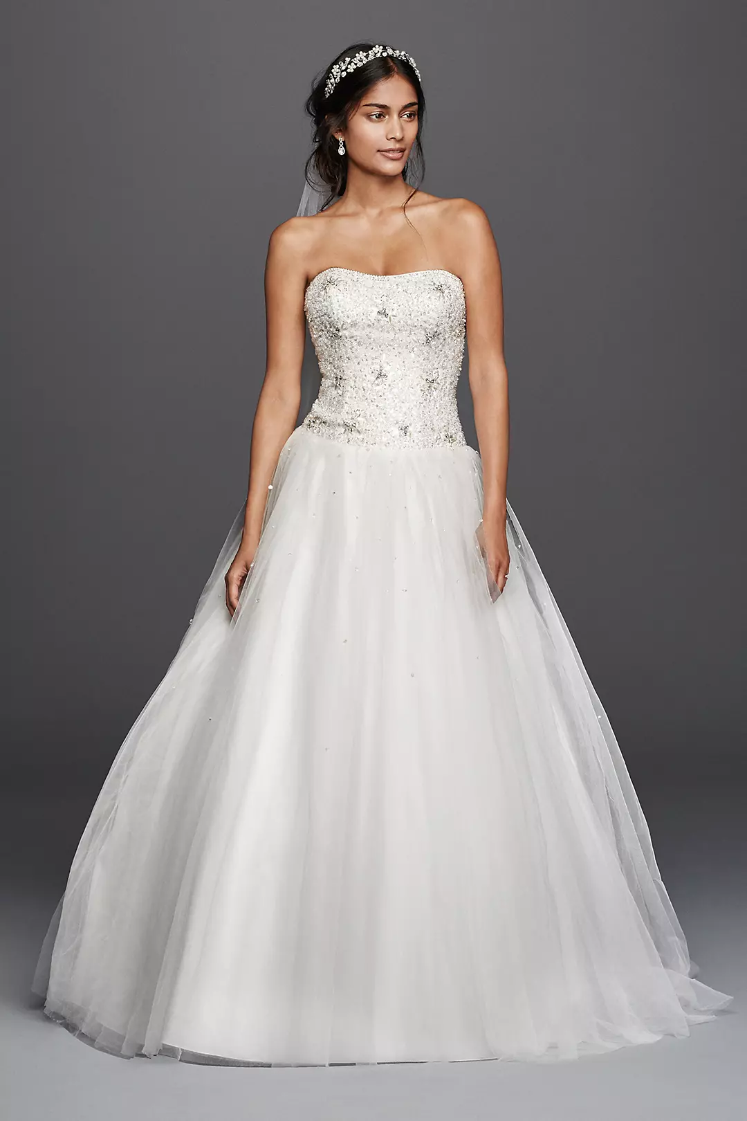 As-Is Jewel Beaded Tulle Ball Gown Wedding Dress Image