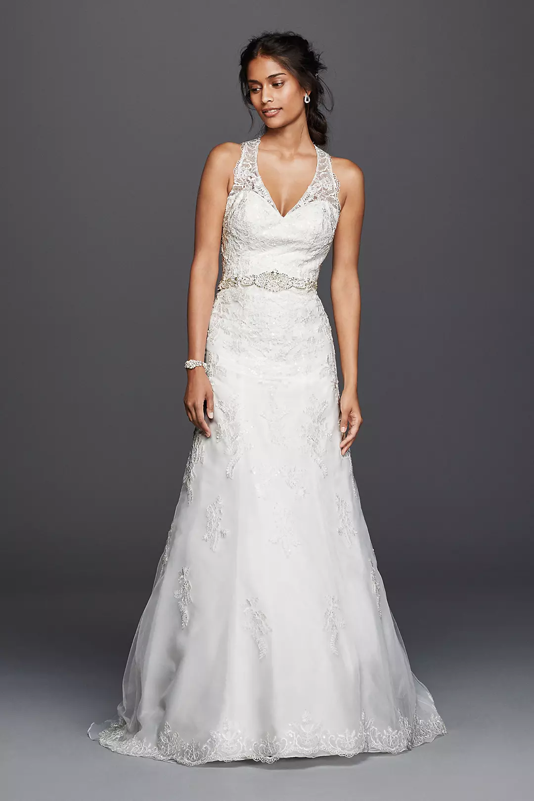 As-Is Lace Wedding Dress with Halter Neckline Image