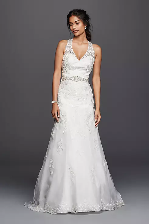 As-Is Lace Wedding Dress with Halter Neckline Image 1