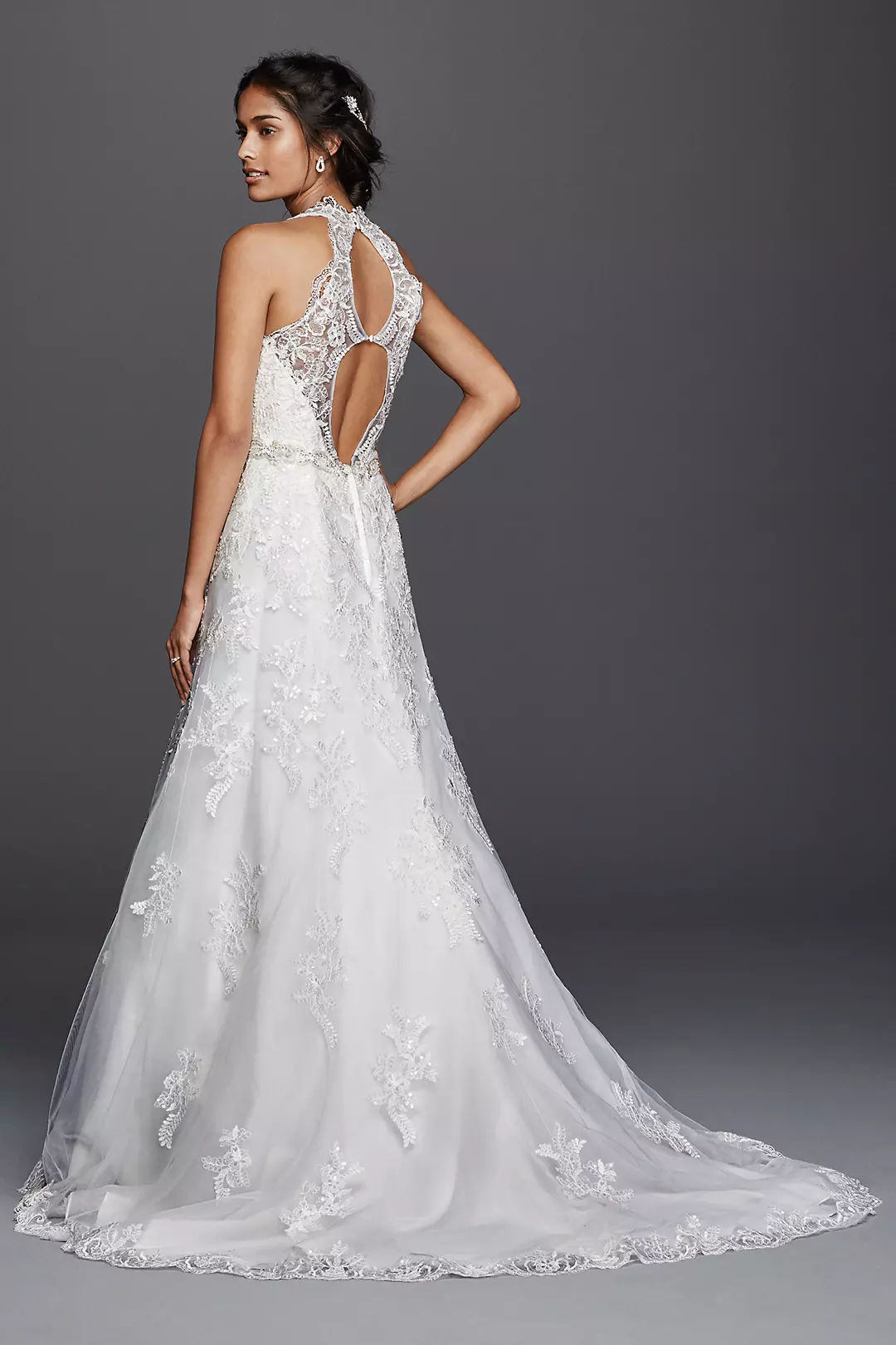 As-Is Lace Wedding Dress with Halter Neckline Image 2