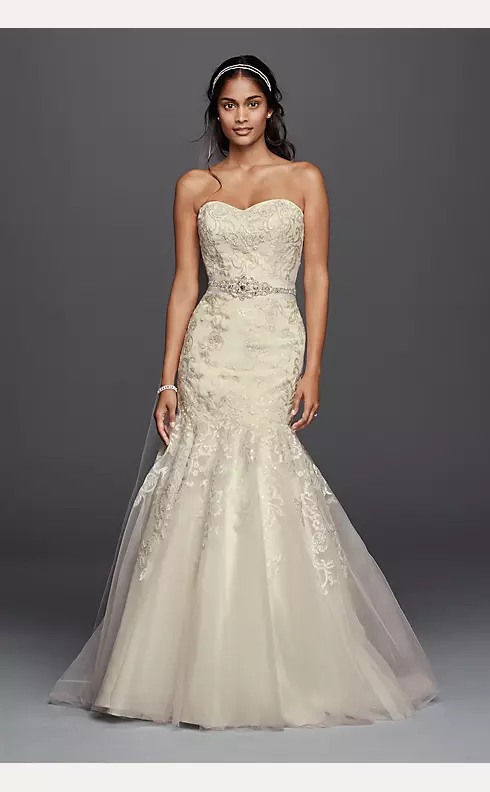 Fit And Flare Wedding Dress With Tulle Skirt