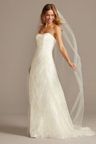 strapless plain wedding dress