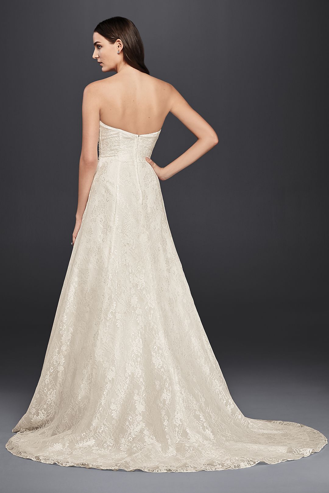 As-Is Lace A-Line Strapless Wedding Dress Image 4