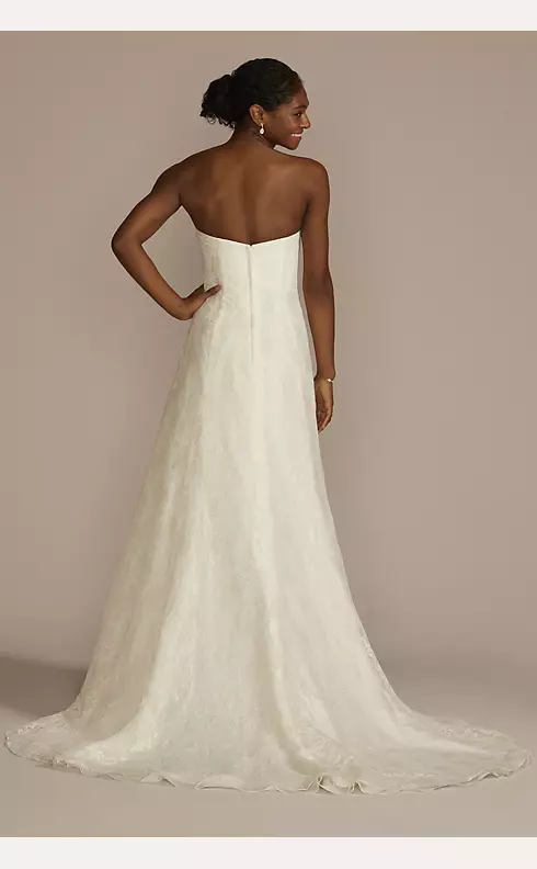 Allover Lace A-Line Strapless Wedding Dress