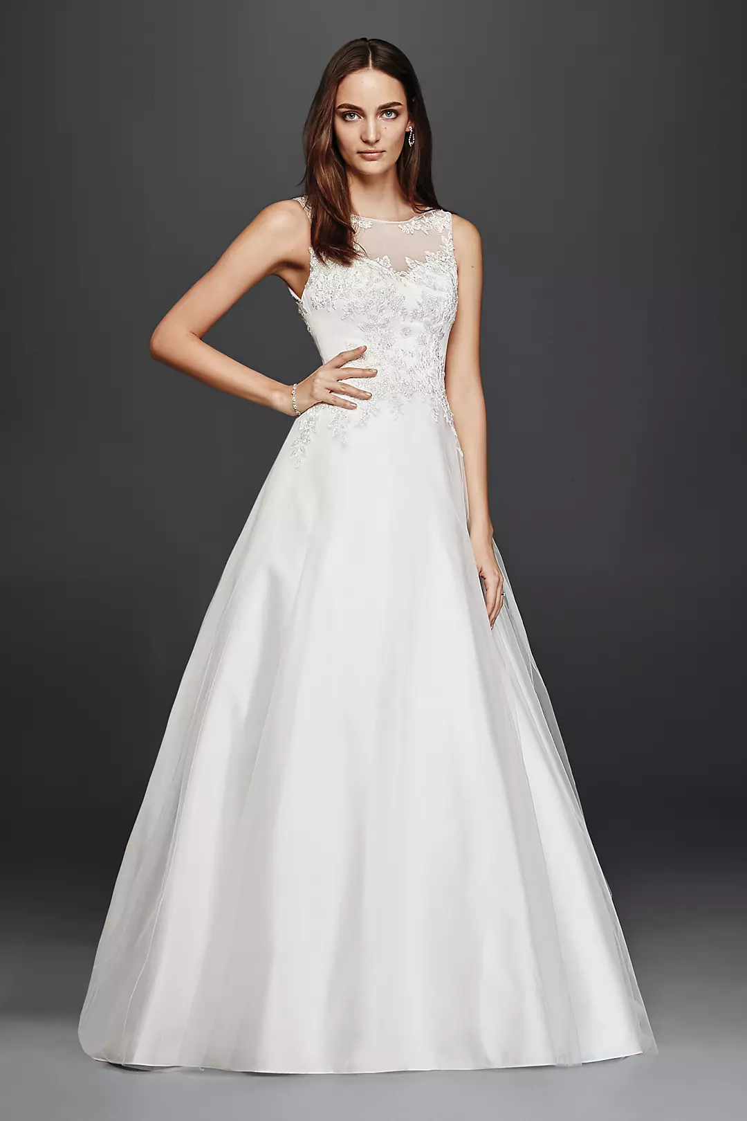 As-Is Wedding Dress with Illusion Lace Neckline Image