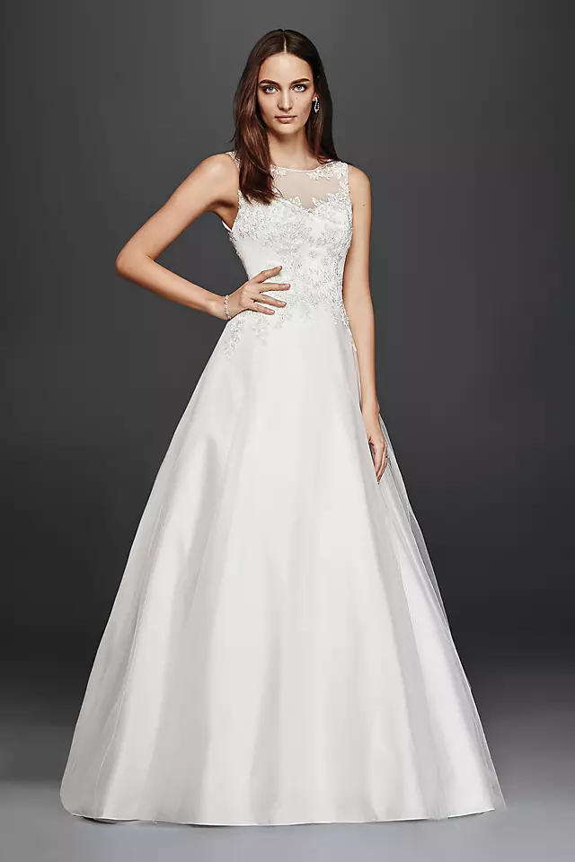 A-Line Wedding Dress with Illusion Lace Neckline Image