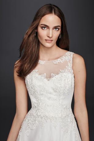 david's bridal illusion neckline