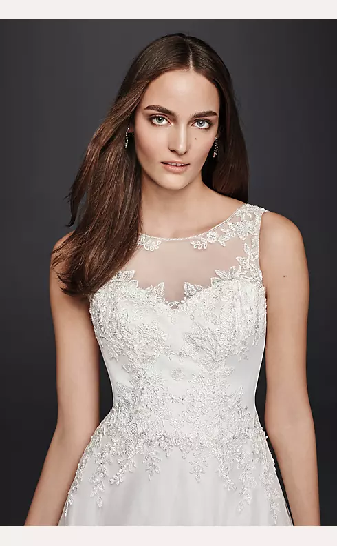 A-Line Wedding Dress with Illusion Lace Neckline Image 3