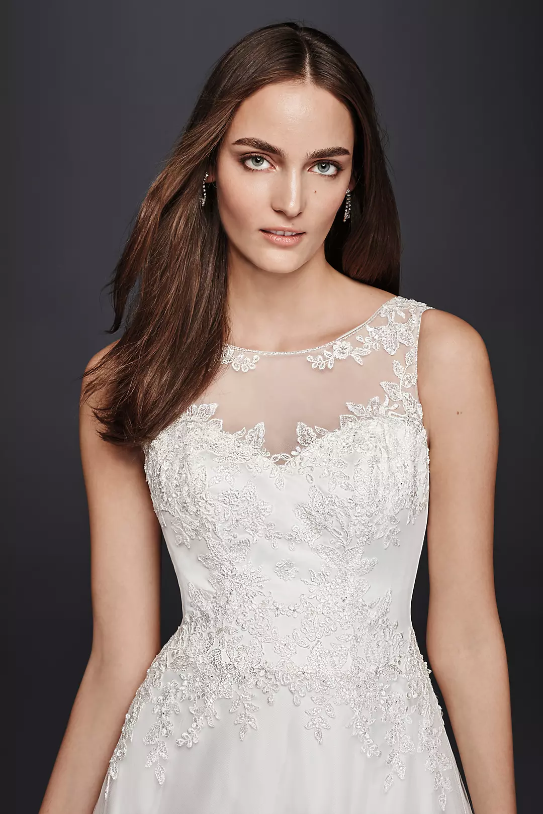 As-Is Wedding Dress with Illusion Lace Neckline Image 3