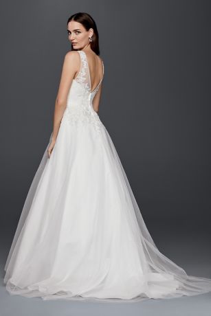 david's bridal illusion neckline