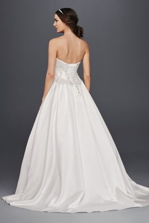 Jewel Taffeta Wedding Dress with Brooch - Davids Bridal