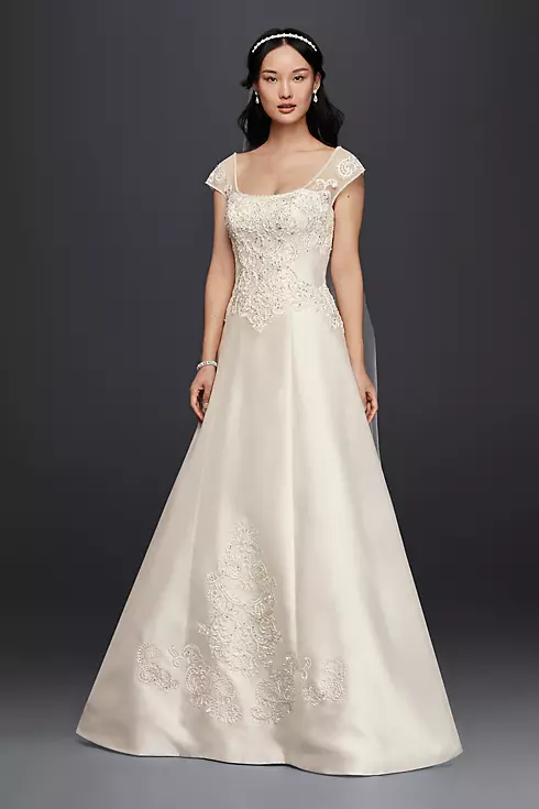 As-Is Satin Cap Sleeve Wedding Dress Image 1