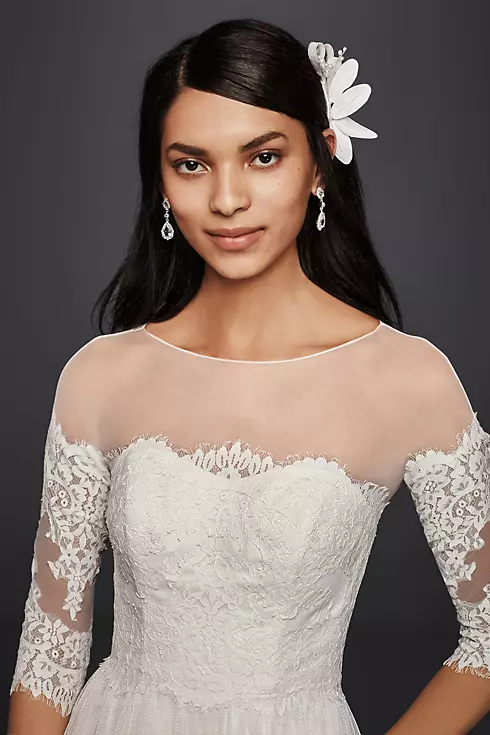 As-Is Wedding Dress with Lace Sleeves Image 3