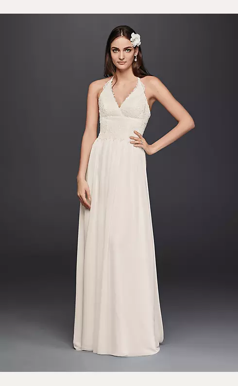 Lace Halter Wedding Dress Image 1