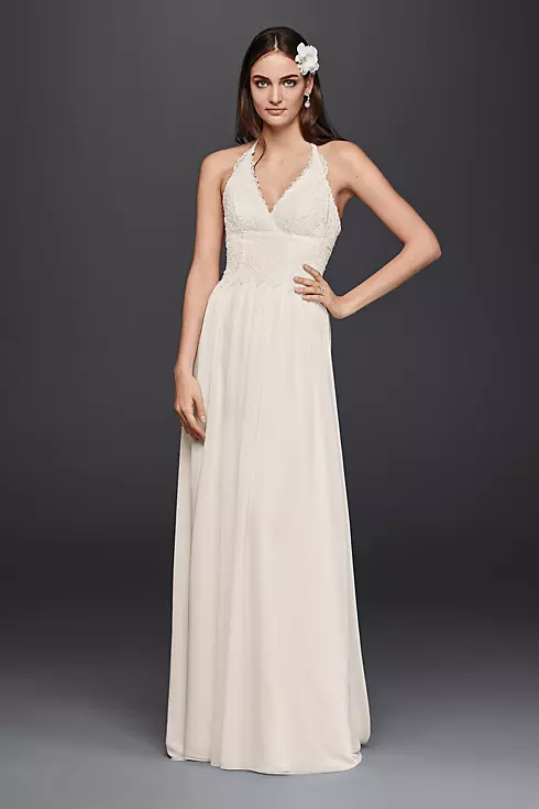 Lace Halter Wedding Dress Image 1